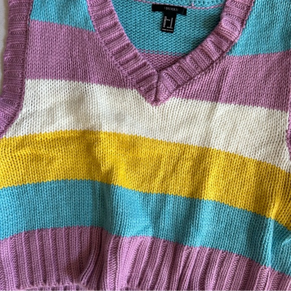 Colorful Striped V-Neck Sweatervest - Picture 4 of 6